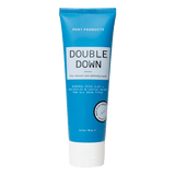 Double Down Face Cleanser and Exfoliating Mask blue tube on white background