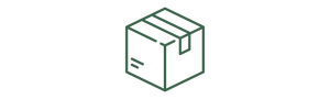 A green drawing of a shipping box.