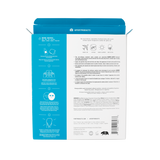 The back side of the blue and white Port Products Intense Recovery Treatment Mask (4-pack) carton that has directions for how to apply.